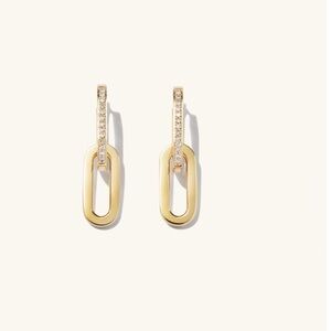 Mejuri x Sarah Harris pave diamond convertible hoop earrings